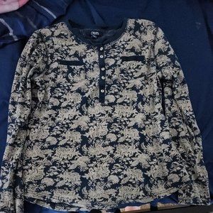 Blue long-sleeved